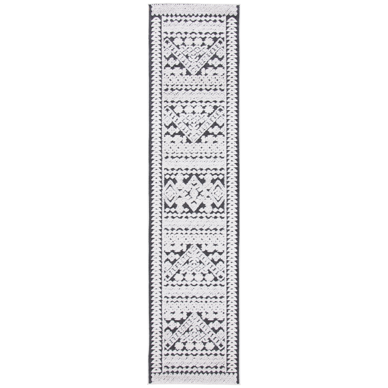 SAFAVIEH Outdoor CBN658A Cabana Collection Ivory / Grey Rug - 2' 2 X 11'