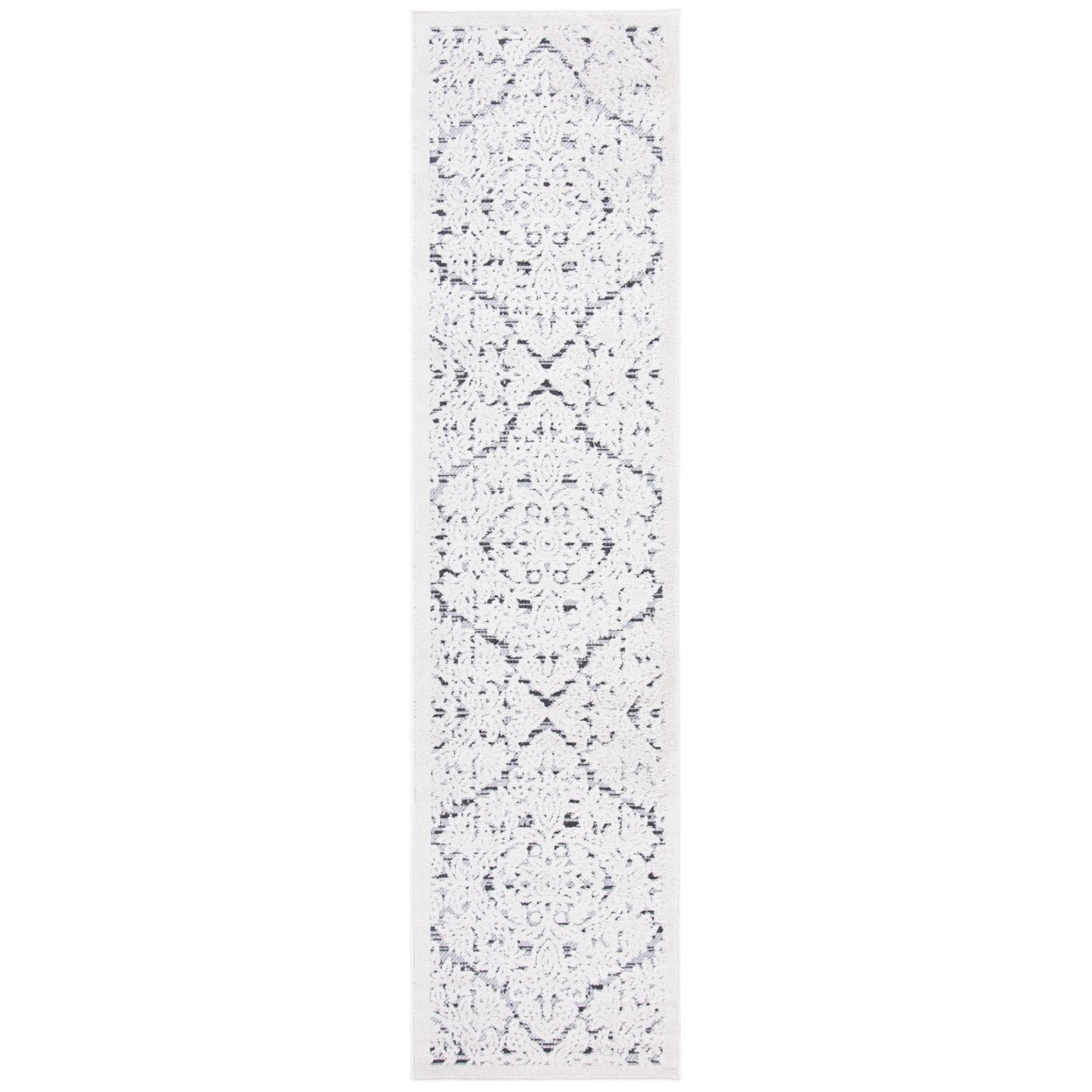 SAFAVIEH Outdoor CBN660A Cabana Collection Ivory / Grey Rug - 2-2 X 9