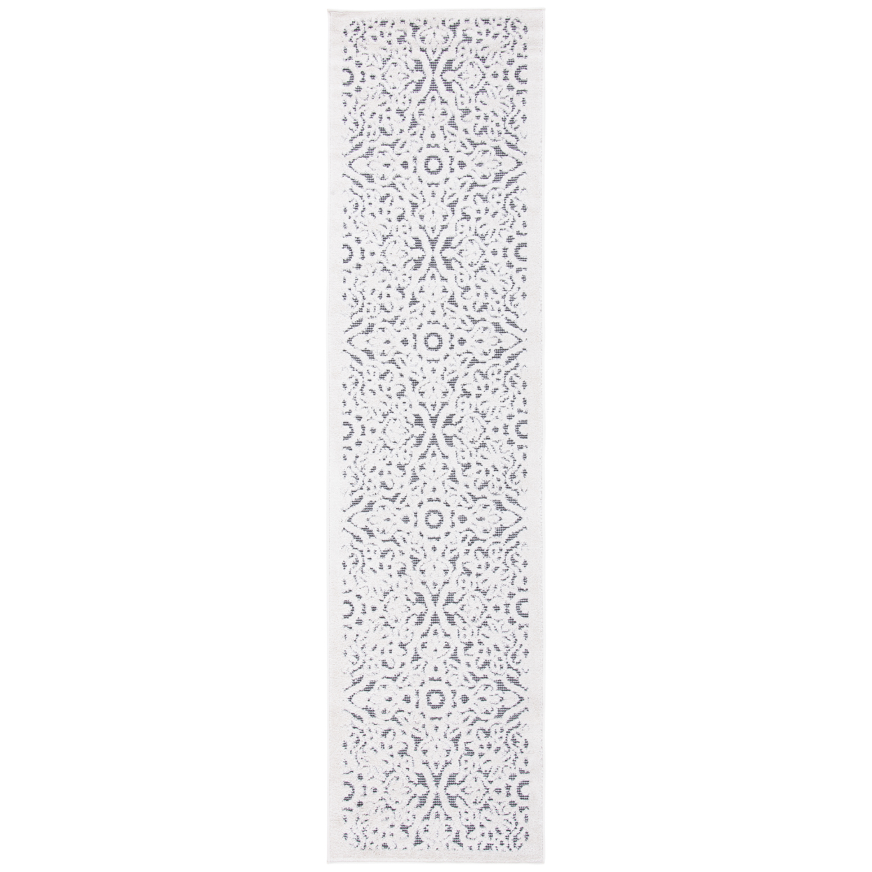 SAFAVIEH Outdoor CBN662A Cabana Collection Ivory / Grey Rug - 2-2 X 9