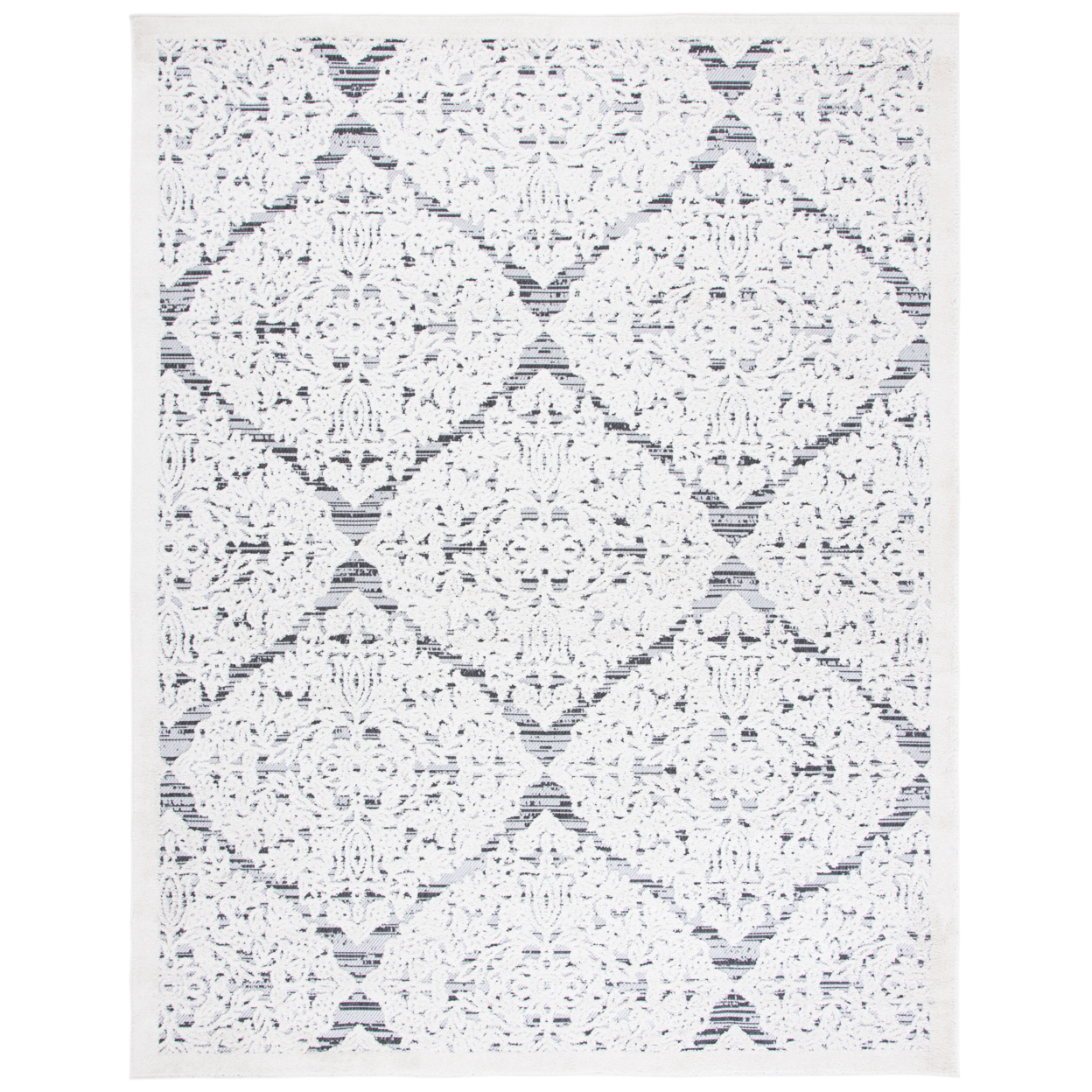 SAFAVIEH Outdoor CBN660A Cabana Collection Ivory / Grey Rug - 8 X 10