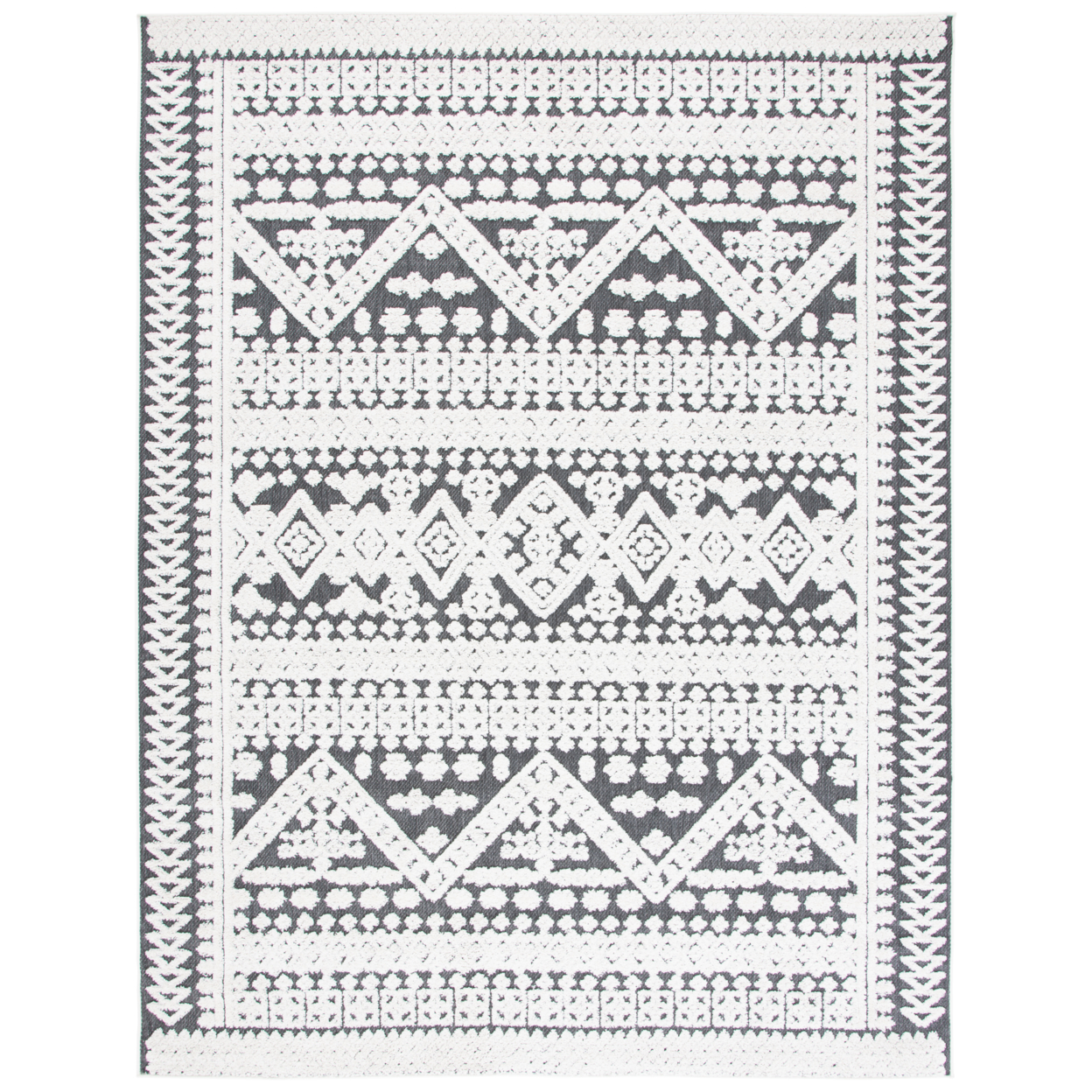 SAFAVIEH Outdoor CBN658A Cabana Collection Ivory / Grey Rug - 6' X 9'