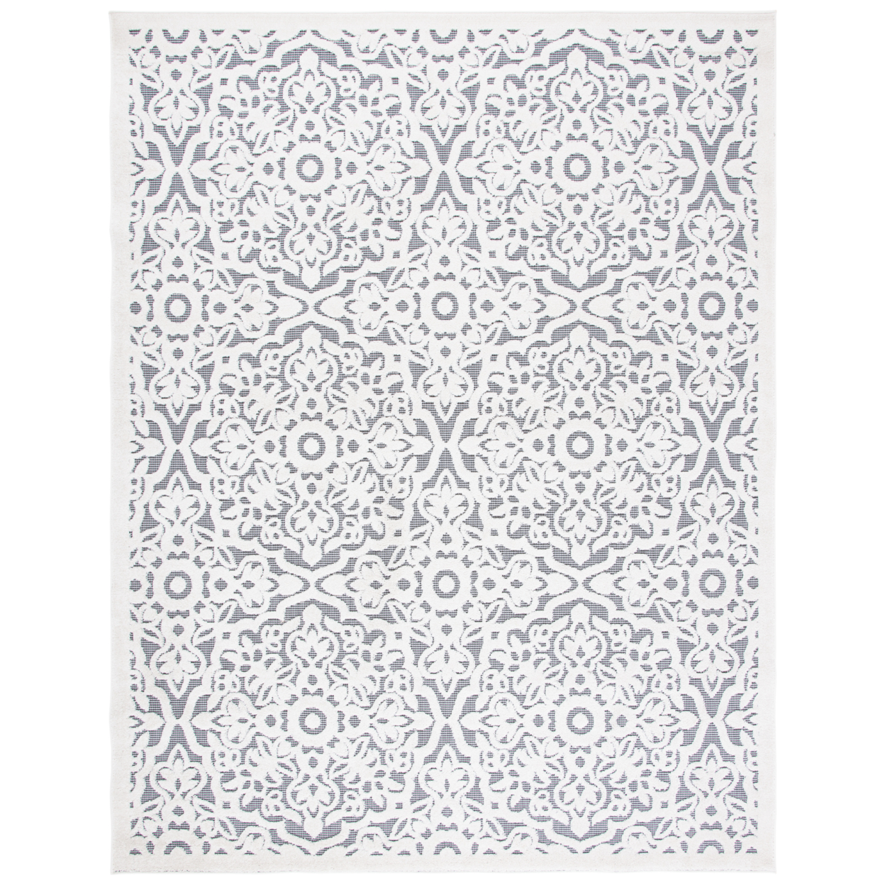 SAFAVIEH Outdoor CBN662A Cabana Collection Ivory / Grey Rug - 8 X 10