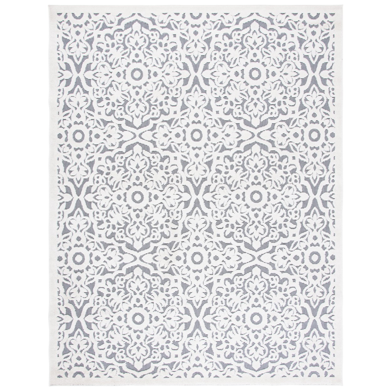 SAFAVIEH Outdoor CBN662A Cabana Collection Ivory / Grey Rug - 9 X 12