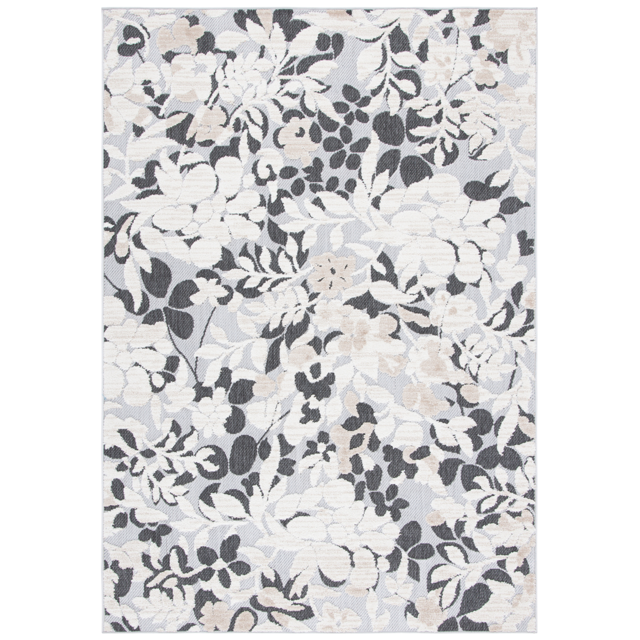 SAFAVIEH Indoor Outdoor CBN672A Cabana Ivory / Charcoal Rug - 2-2 X 9
