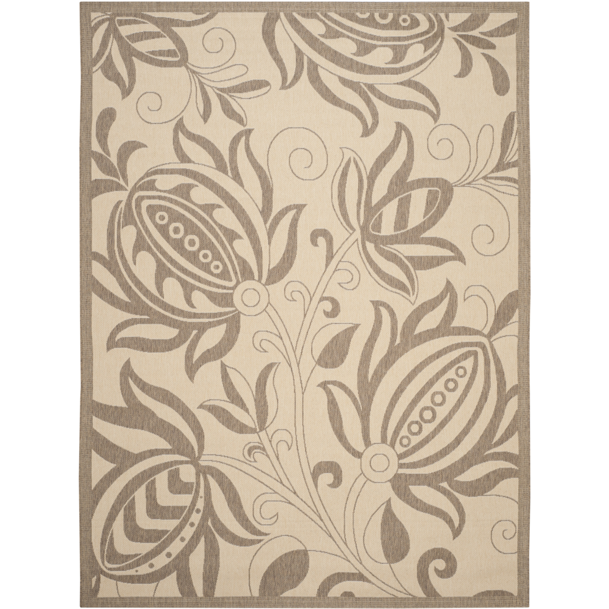 SAFAVIEH Outdoor CY2961-3001 Courtyard Natural / Brown Rug - 9' X 12'