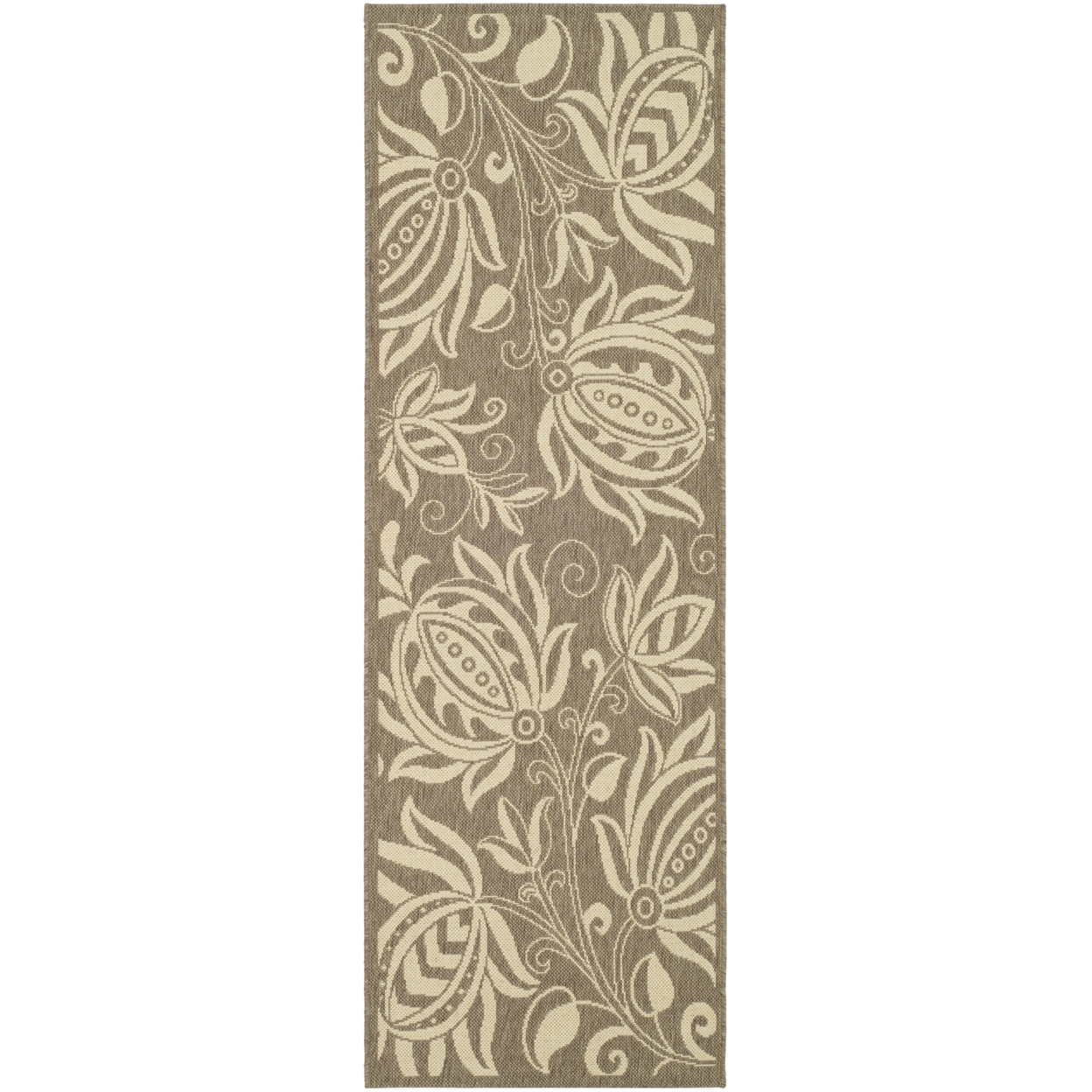 SAFAVIEH Outdoor CY2961-3009 Courtyard Brown / Natural Rug - 2' 3 X 12'