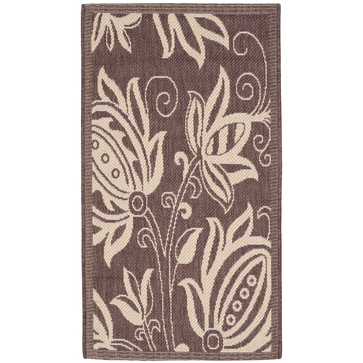 SAFAVIEH Outdoor CY2961-3409 Courtyard Chocolate / Natural Rug - 6' 7 Square
