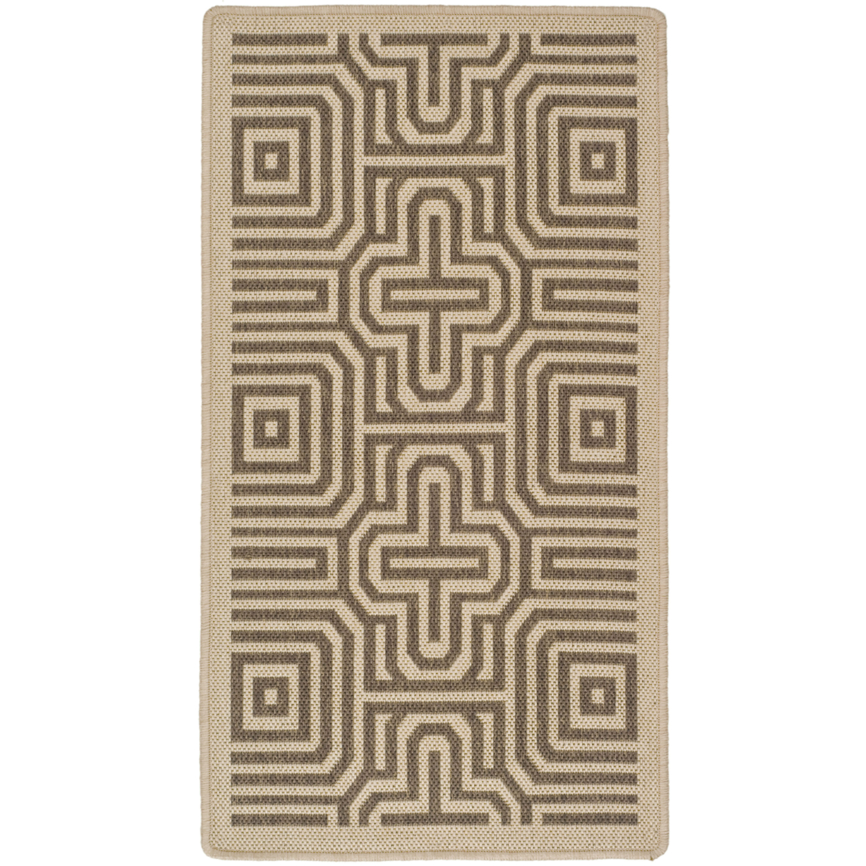 SAFAVIEH Outdoor CY2962-3001 Courtyard Natural / Brown Rug - 6' 7 Square