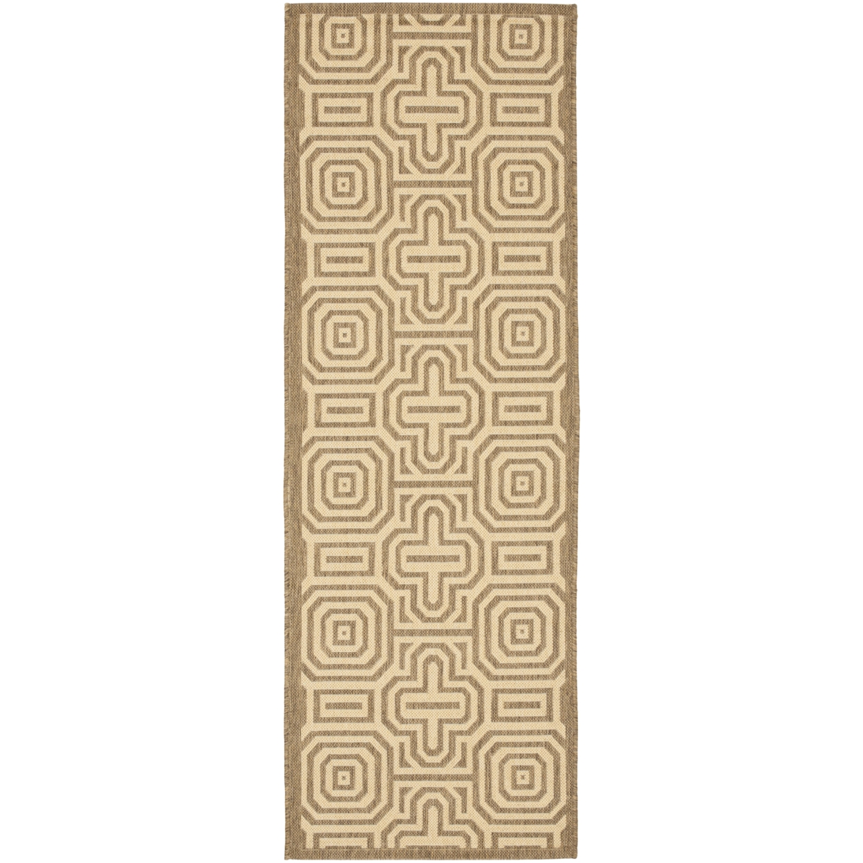 SAFAVIEH Outdoor CY2962-3001 Courtyard Natural / Brown Rug - 2' 3 X 6' 7