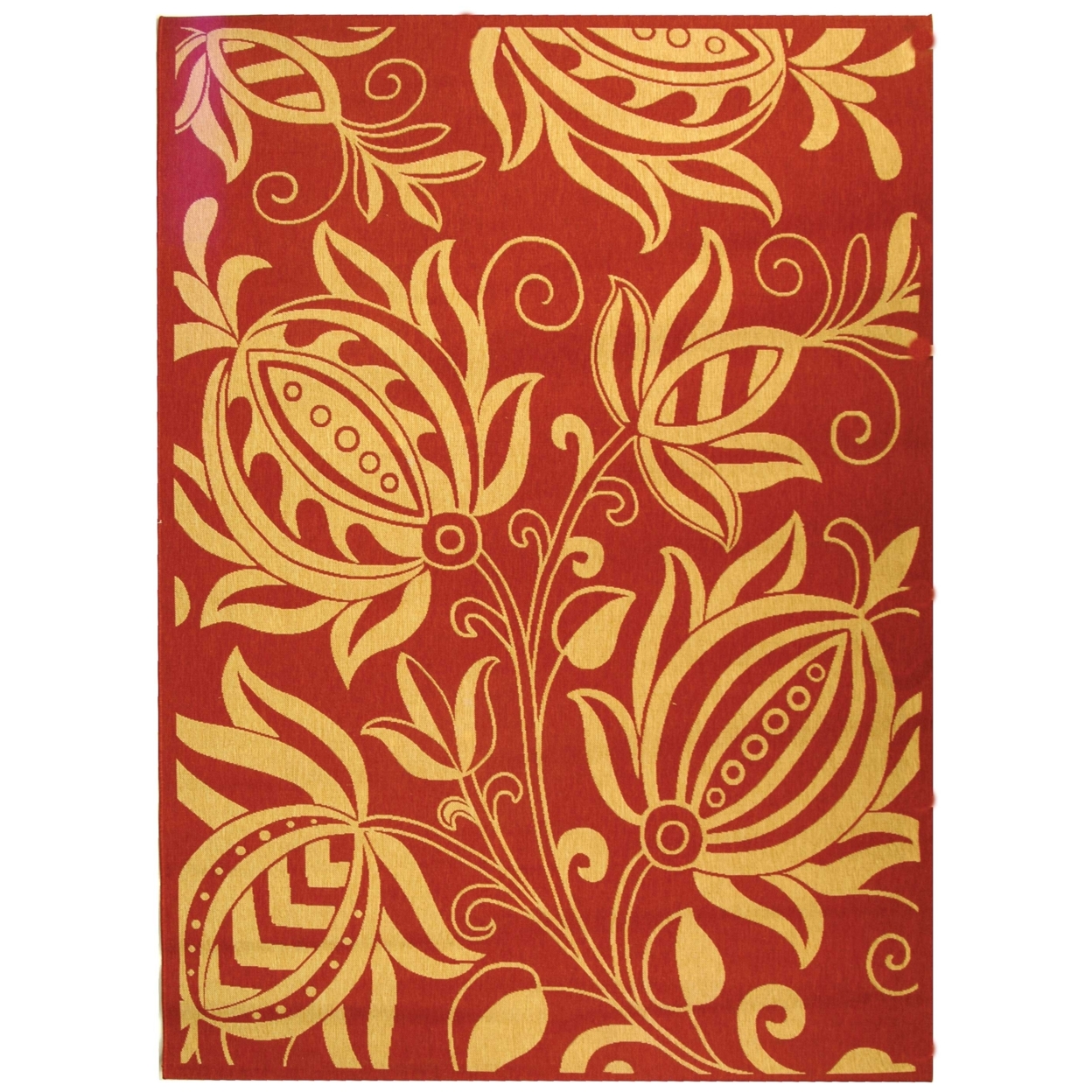 SAFAVIEH Outdoor CY2961-3707 Courtyard Red / Natural Rug - 9' X 12'