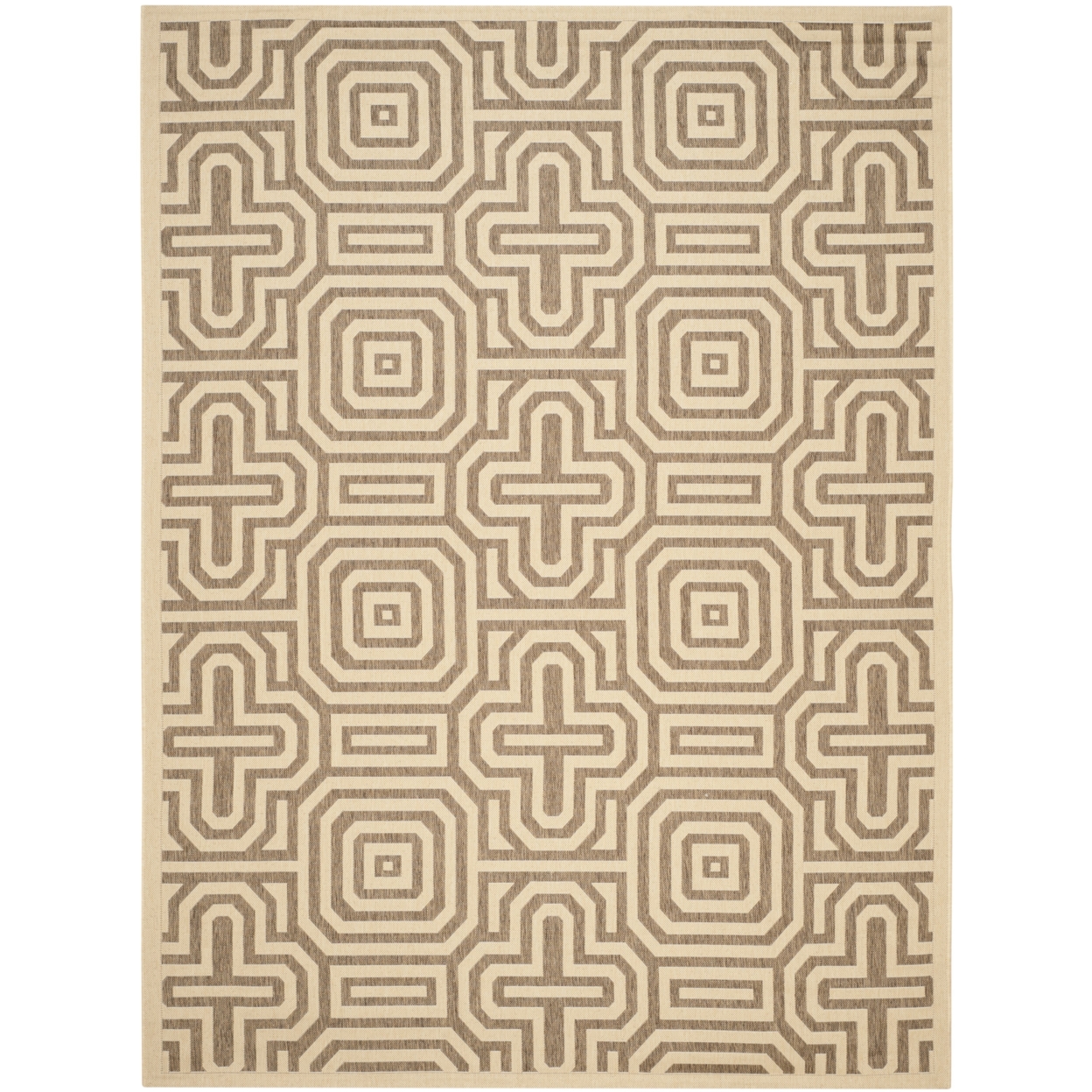 SAFAVIEH Outdoor CY2962-3001 Courtyard Natural / Brown Rug - 8' X 11'