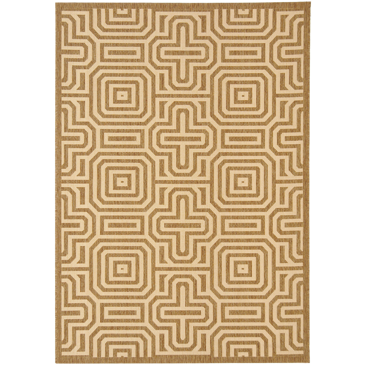 SAFAVIEH Outdoor CY2962-3009 Courtyard Brown / Natural Rug - 4' X 5' 7