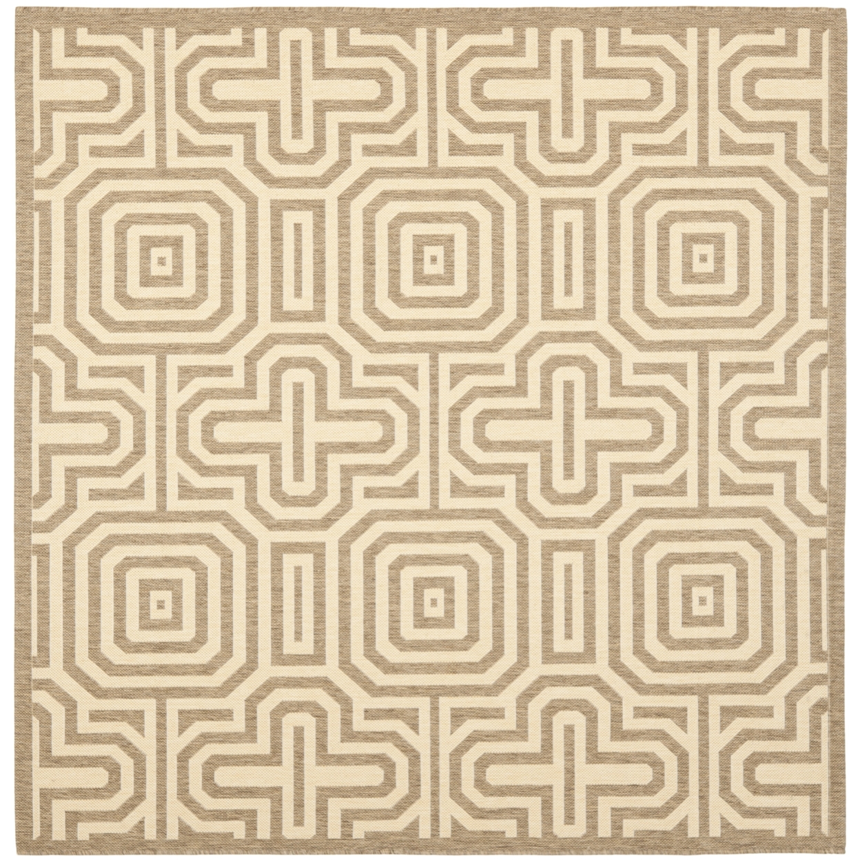 SAFAVIEH Outdoor CY2962-3009 Courtyard Brown / Natural Rug - 6' 7 Square