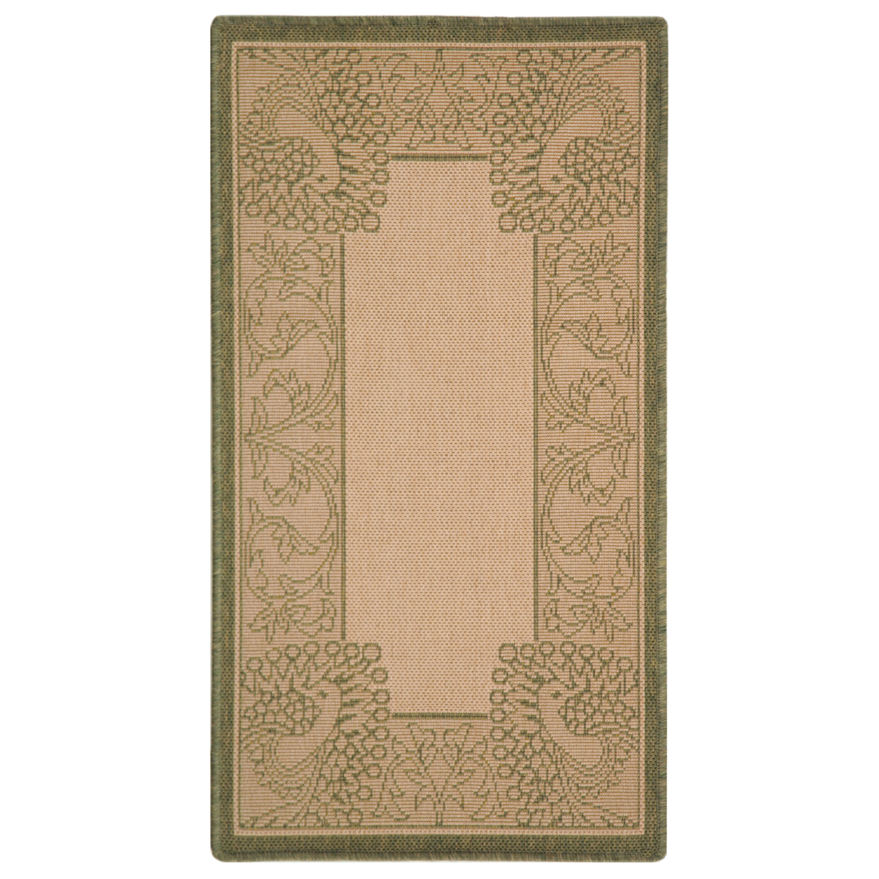 SAFAVIEH Outdoor CY2965-1E01 Courtyard Natural / Olive Rug - 6' 7 X 9' 6