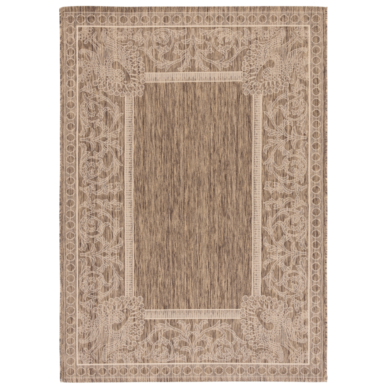 SAFAVIEH Outdoor CY2965-3009 Courtyard Brown / Natural Rug - 4' X 5' 7