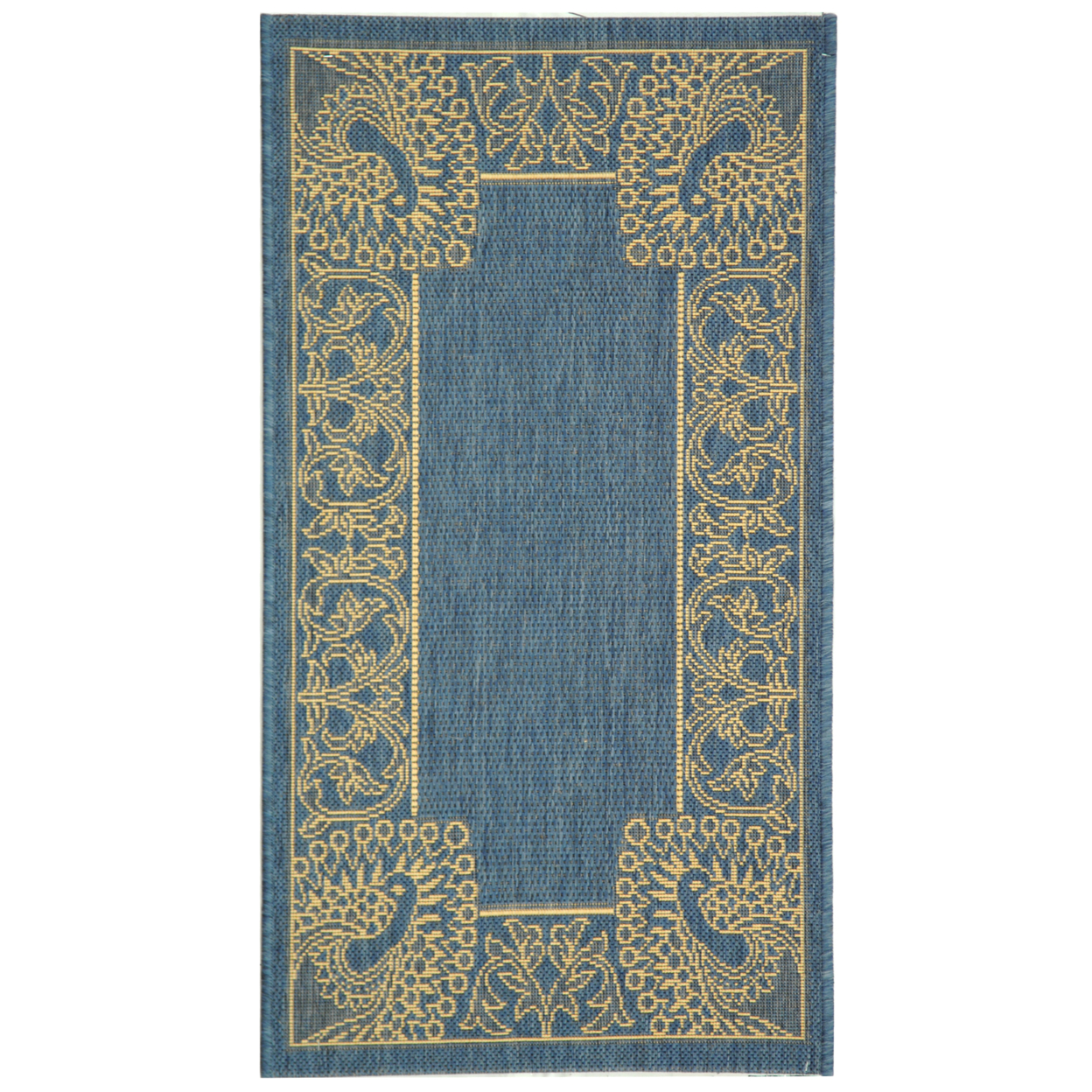 SAFAVIEH Outdoor CY2965-3103 Courtyard Blue / Natural Rug - 7' 10 Square