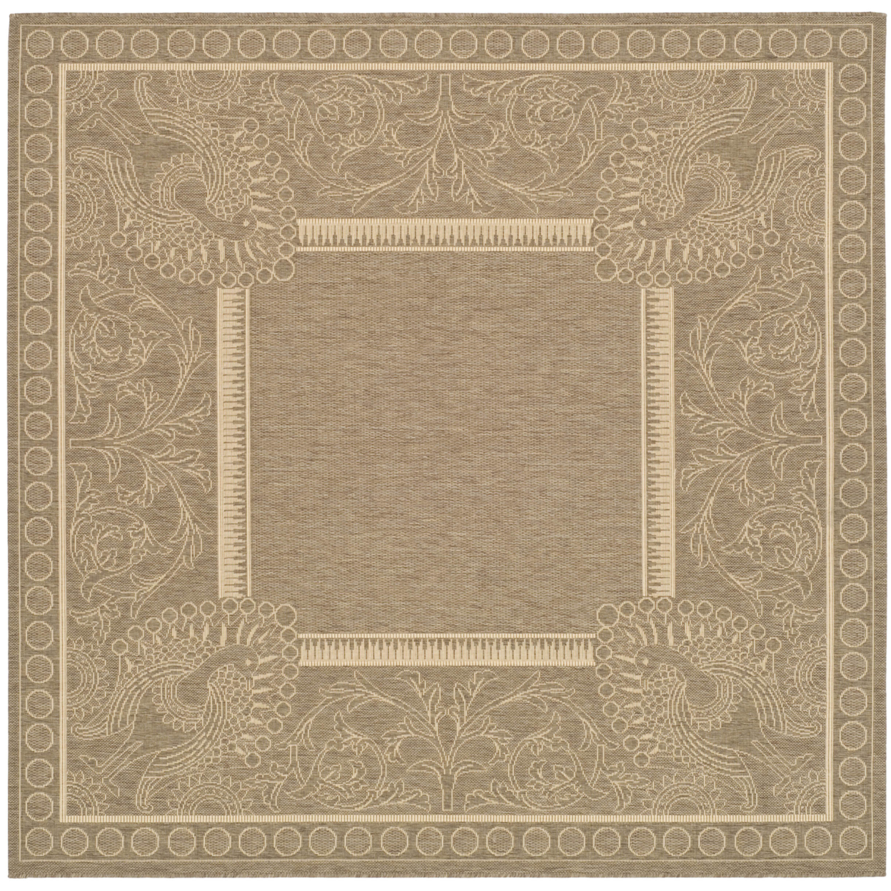 SAFAVIEH Outdoor CY2965-3009 Courtyard Brown / Natural Rug - 6' 7 Square