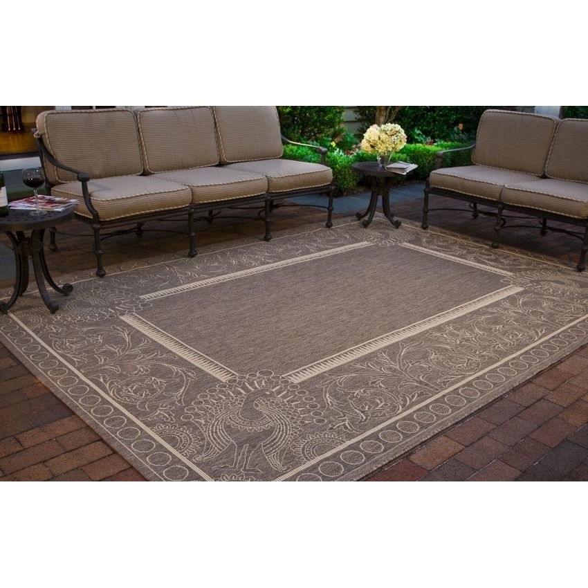 SAFAVIEH Outdoor CY2965-3009 Courtyard Brown / Natural Rug - 9' X 12'