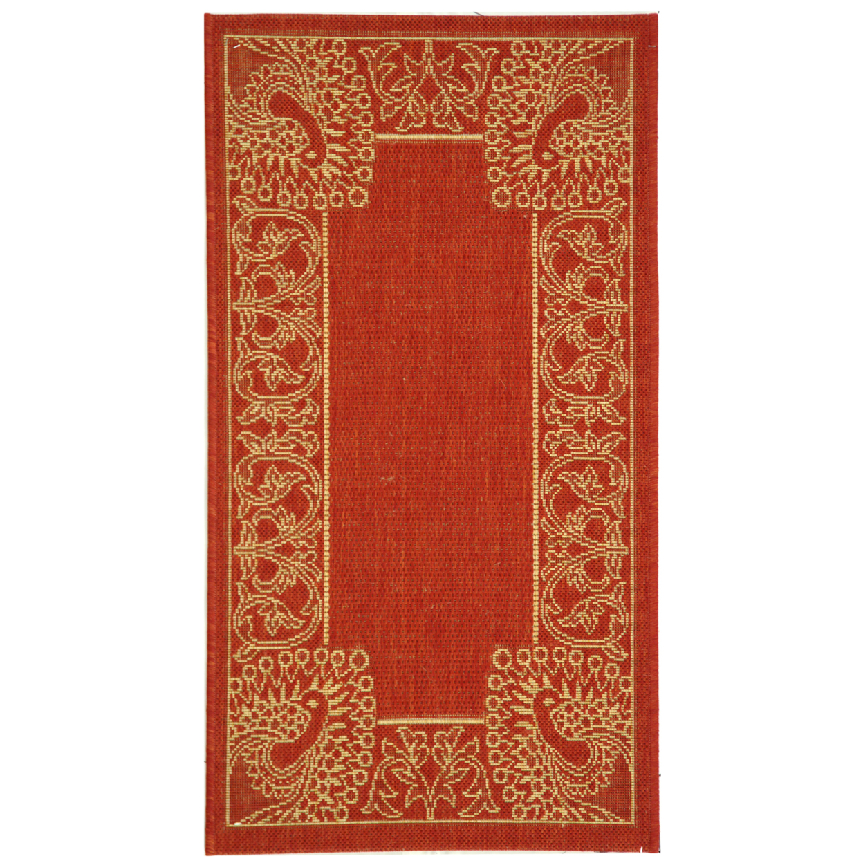 SAFAVIEH Outdoor CY2965-3707 Courtyard Red / Natural Rug - 9' X 12'