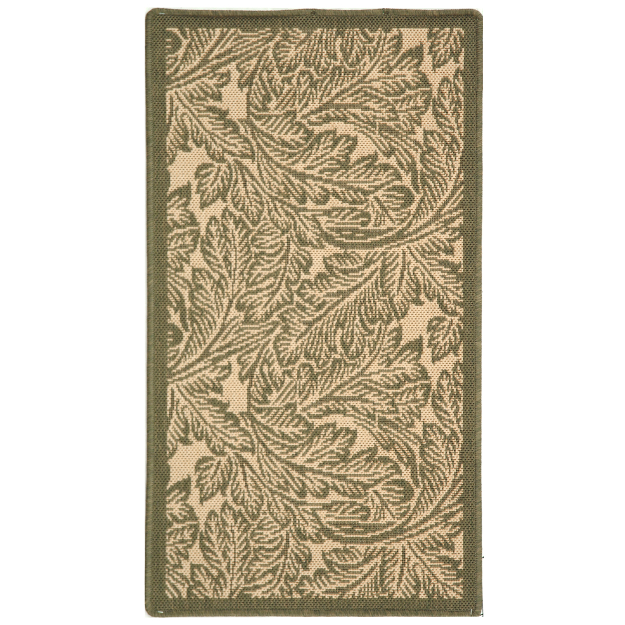 SAFAVIEH Outdoor CY2996-1E01 Courtyard Natural / Olive Rug - 4' X 5' 7