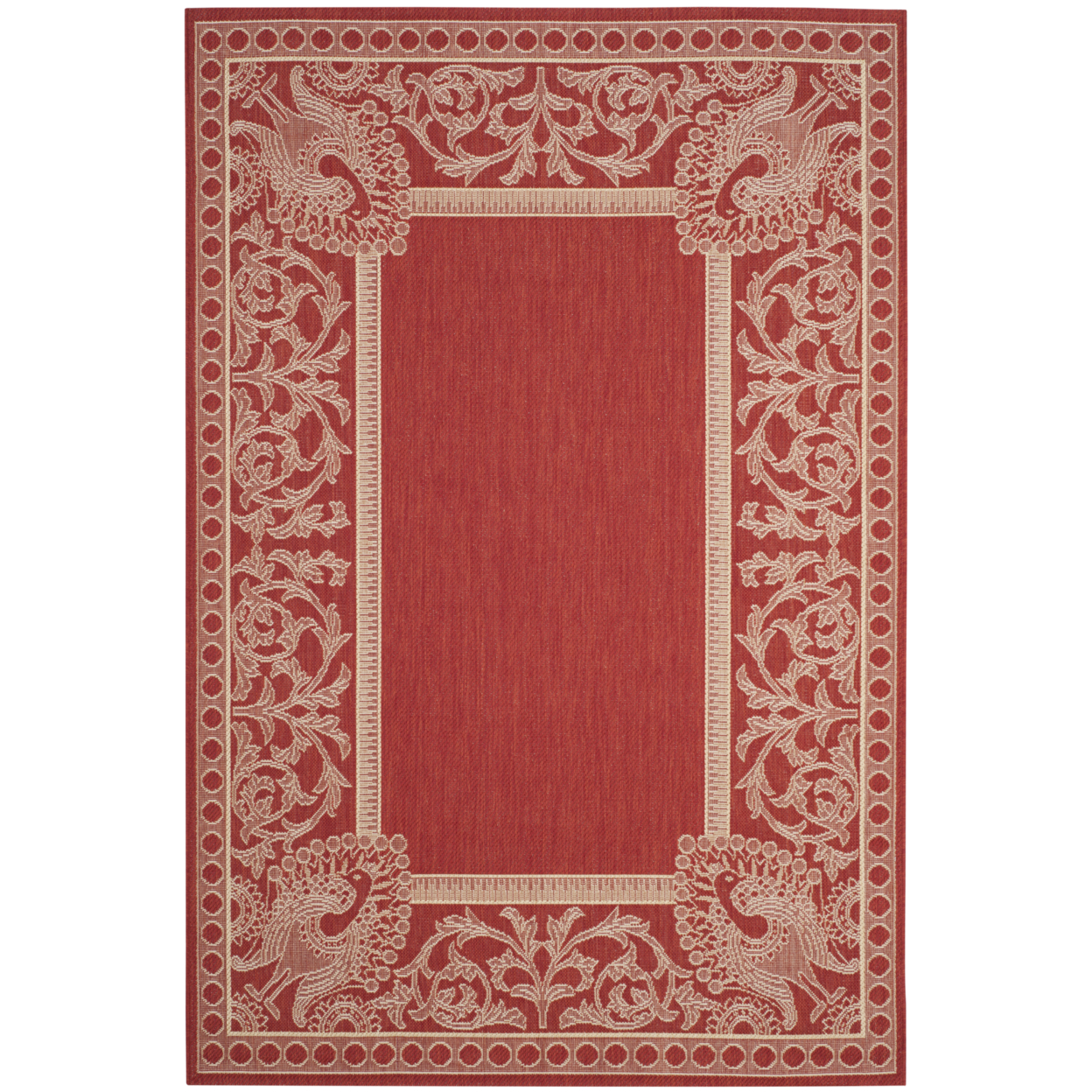 SAFAVIEH Outdoor CY2965-3707 Courtyard Red / Natural Rug - 9' X 12'