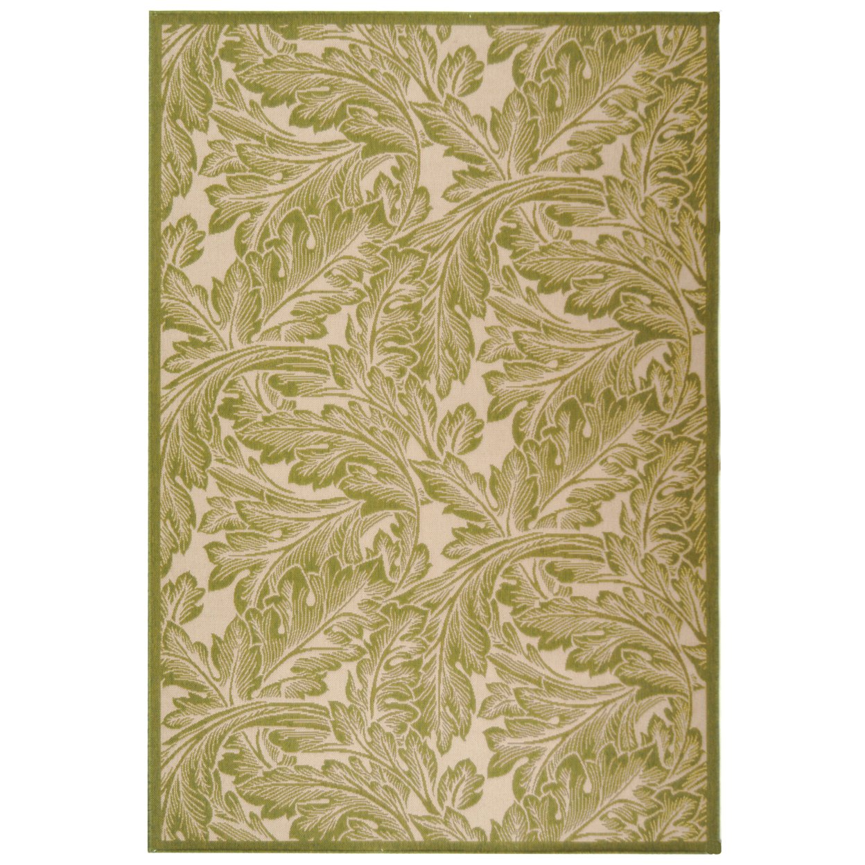 SAFAVIEH Outdoor CY2996-1E01 Courtyard Natural / Olive Rug - 6' 7 X 9' 6