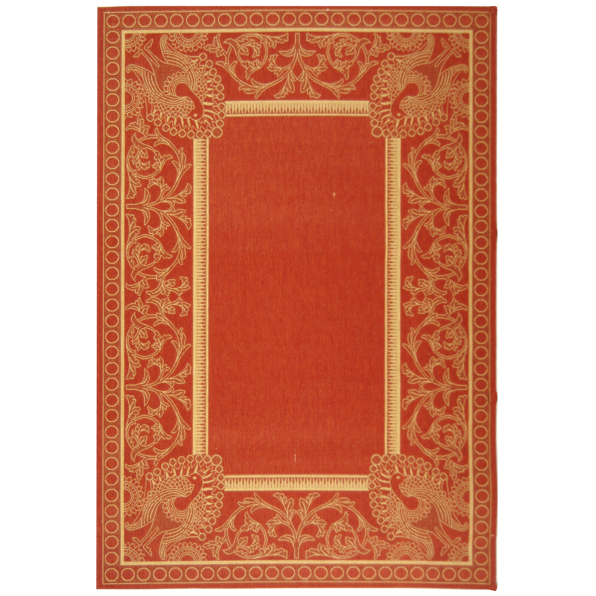 SAFAVIEH Outdoor CY2965-3707 Courtyard Red / Natural Rug - 6' 7 X 9' 6