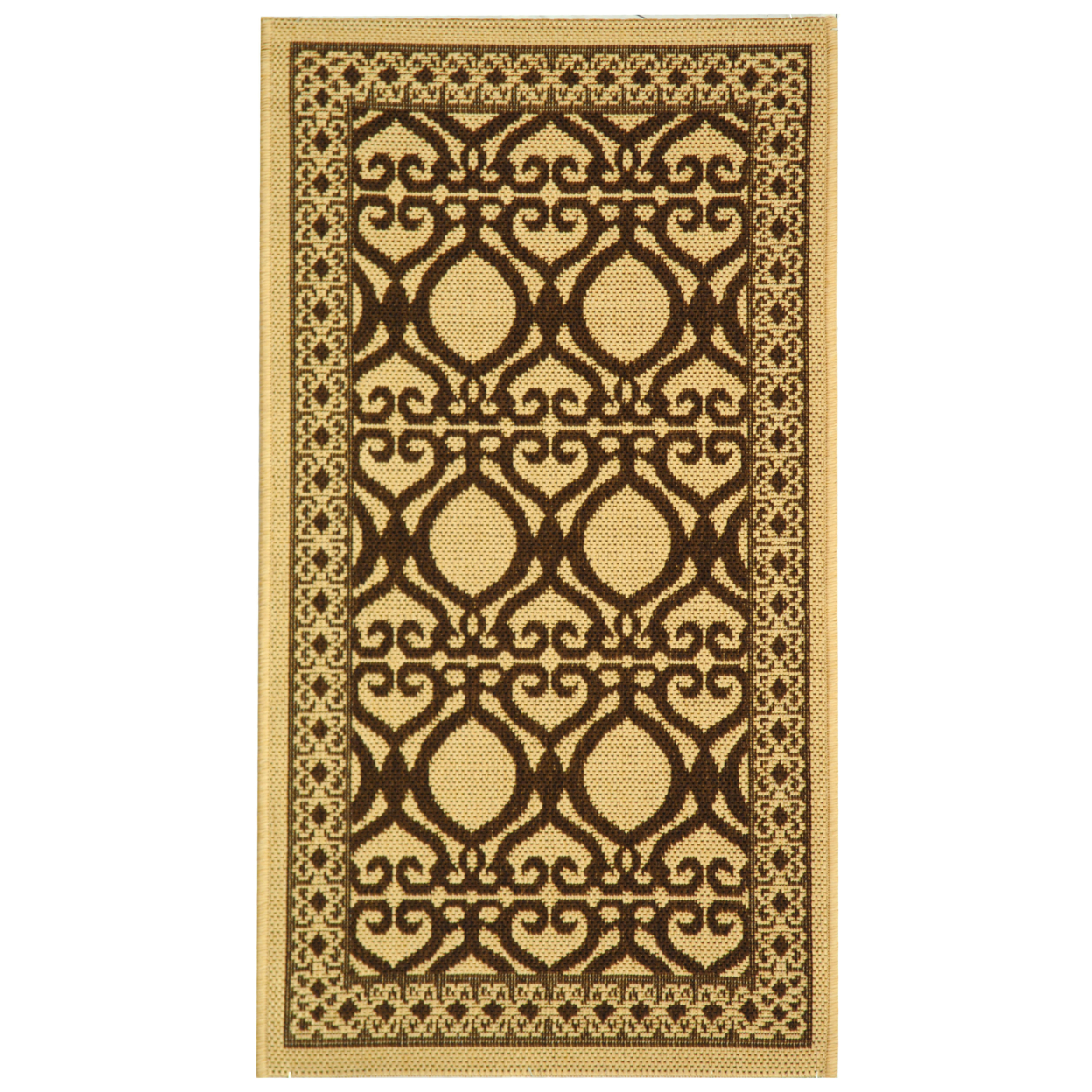 SAFAVIEH Outdoor CY3040-3001 Courtyard Natural / Brown Rug - 4' X 5' 7