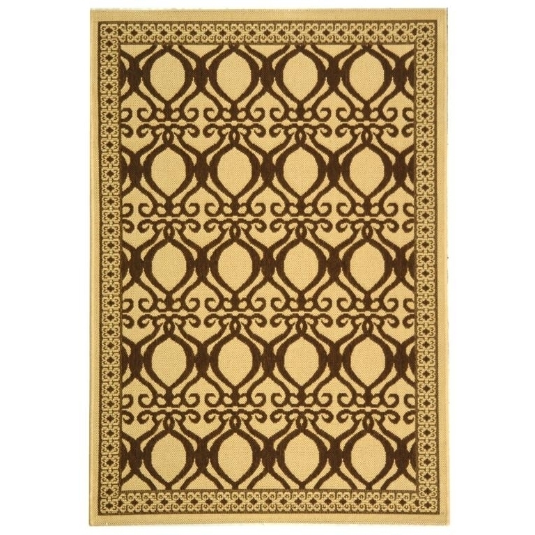 SAFAVIEH Outdoor CY3040-3001 Courtyard Natural / Brown Rug - 4' X 5' 7