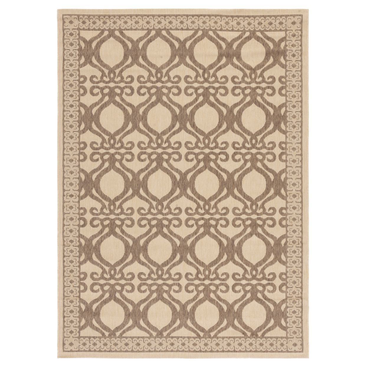 SAFAVIEH Outdoor CY3040-3001 Courtyard Natural / Brown Rug - 5' 3 X 7' 7