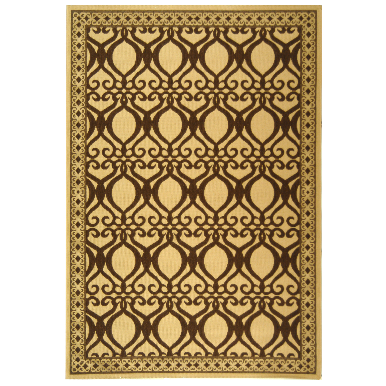 SAFAVIEH Outdoor CY3040-3001 Courtyard Natural / Brown Rug - 6' 7 X 9' 6