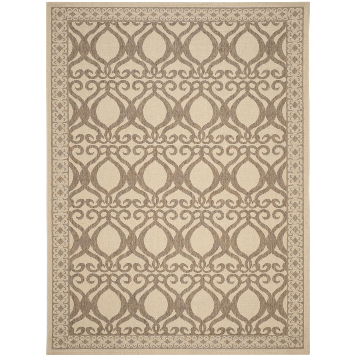 SAFAVIEH Outdoor CY3040-3001 Courtyard Natural / Brown Rug - 8' X 11'