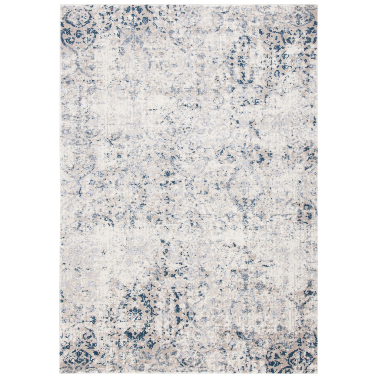 SAFAVIEH Carnegie Collection CNG681N Ivory / Navy Rug - 4' X 6'