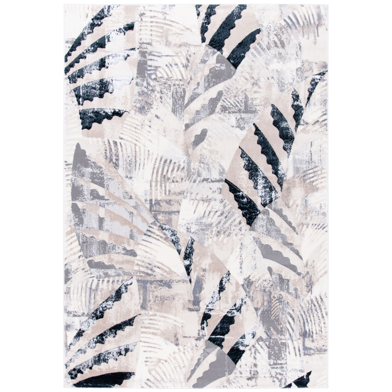 SAFAVIEH Lagoon Collection LGN180A Ivory / Grey Rug - 6-7 X 6-7 Square