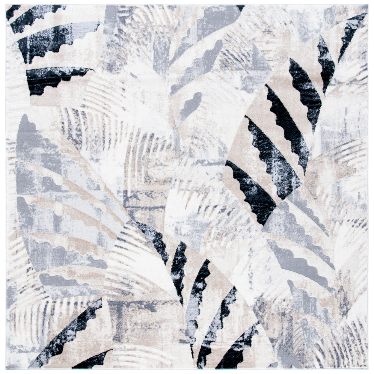 SAFAVIEH Lagoon Collection LGN180A Ivory / Grey Rug - 6-7 X 6-7 Square
