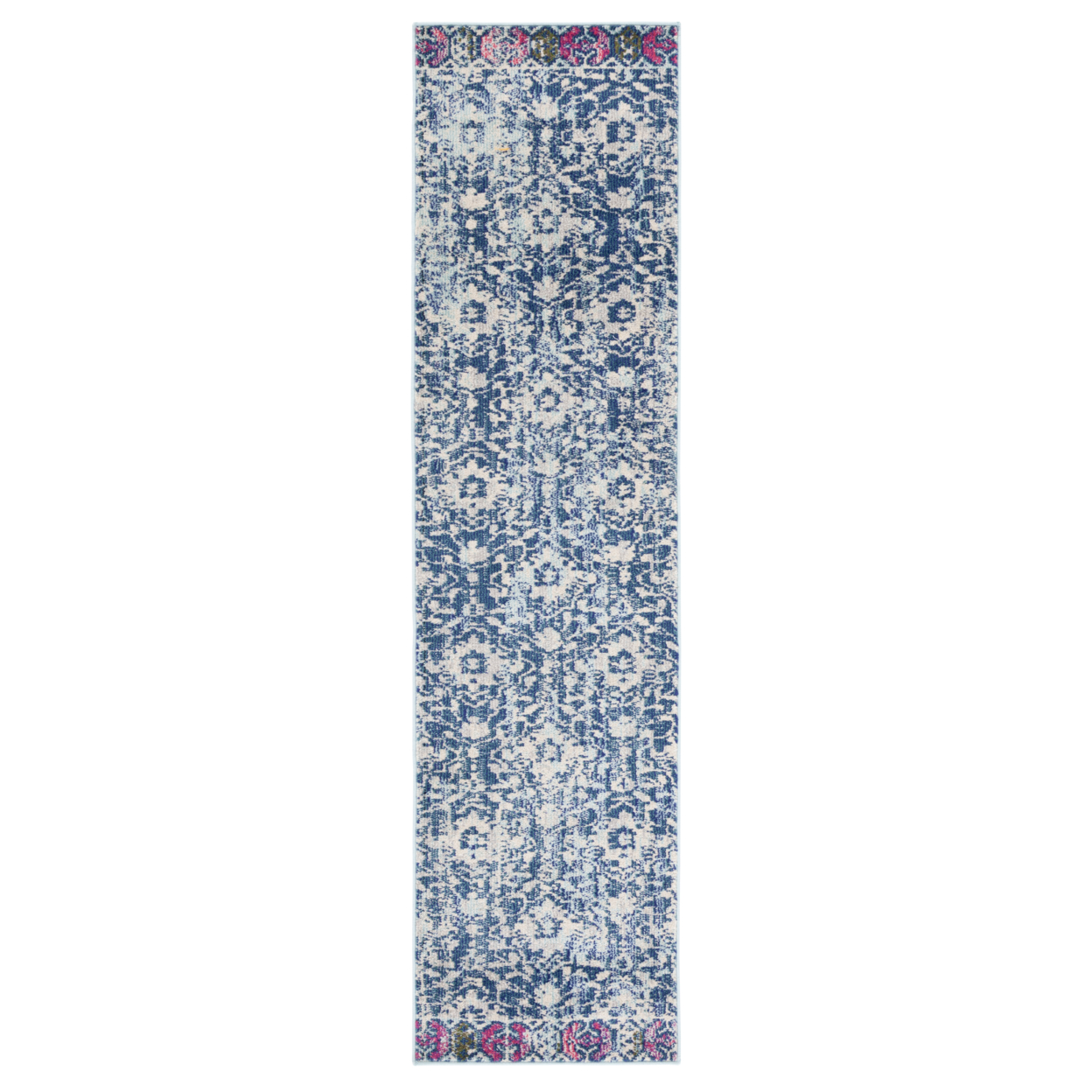 SAFAVIEH Madison Collection MAD444N Navy / Ivory Rug - 2' X 8'