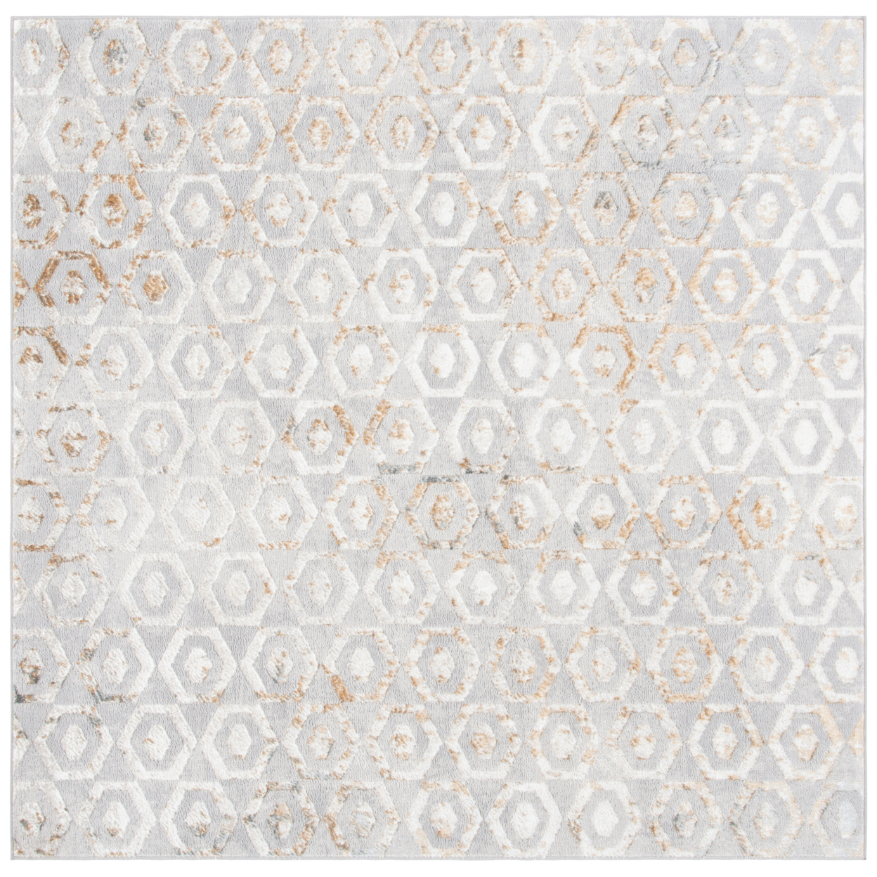SAFAVIEH Orchard Collection ORC608F Grey / Gold Rug - 6-7 X 6-7 Square