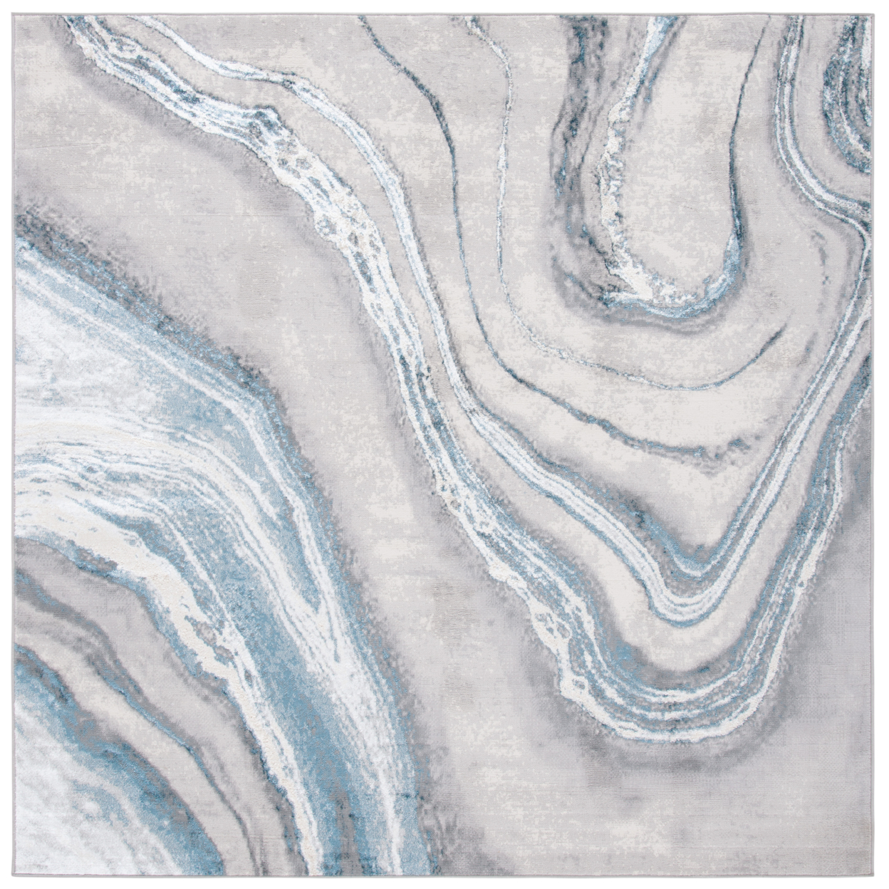 SAFAVIEH Orchard Collection ORC637F Grey / Blue Rug - 3' Square