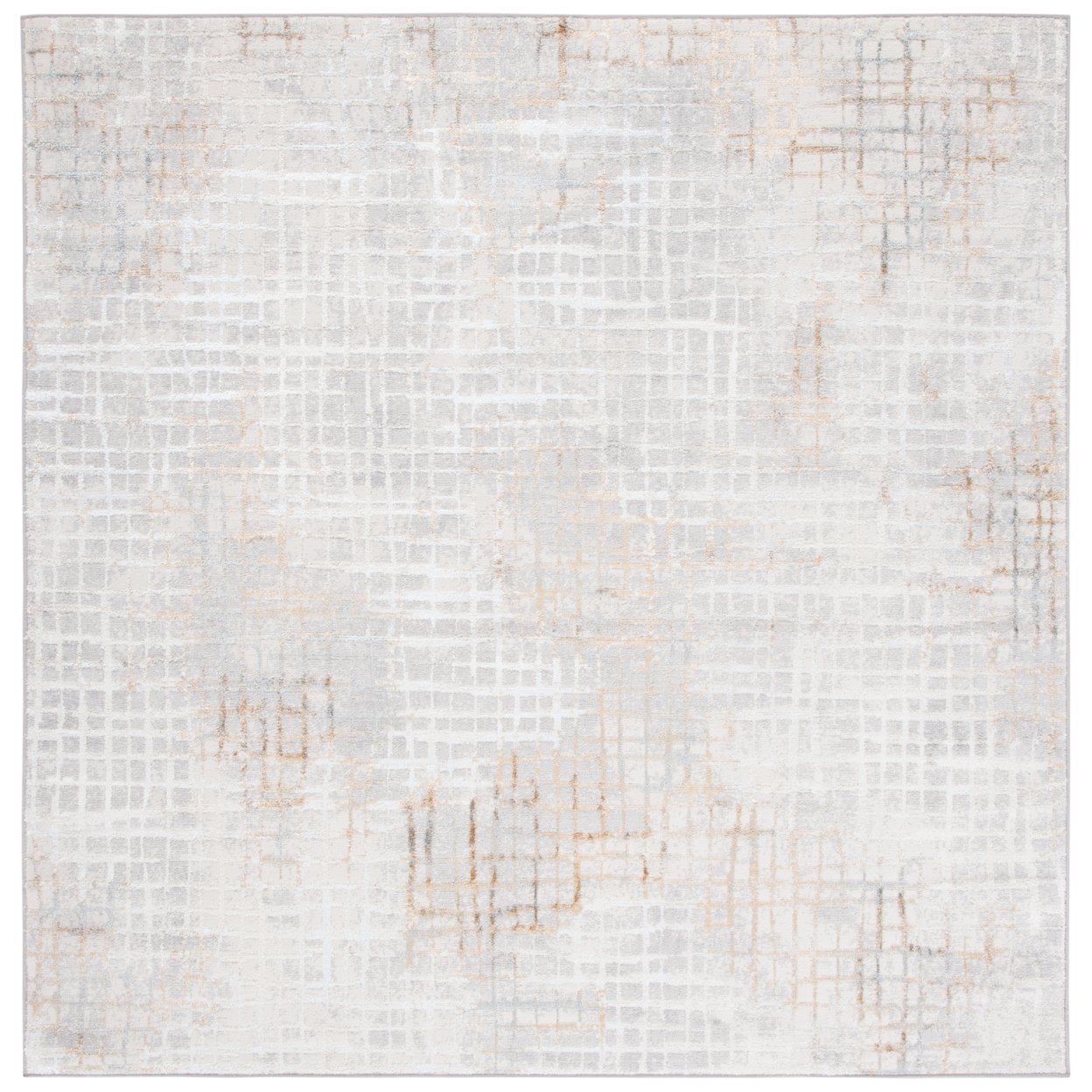 SAFAVIEH Orchard Collection ORC672F Grey / Gold Rug - 6-7 X 6-7 Square