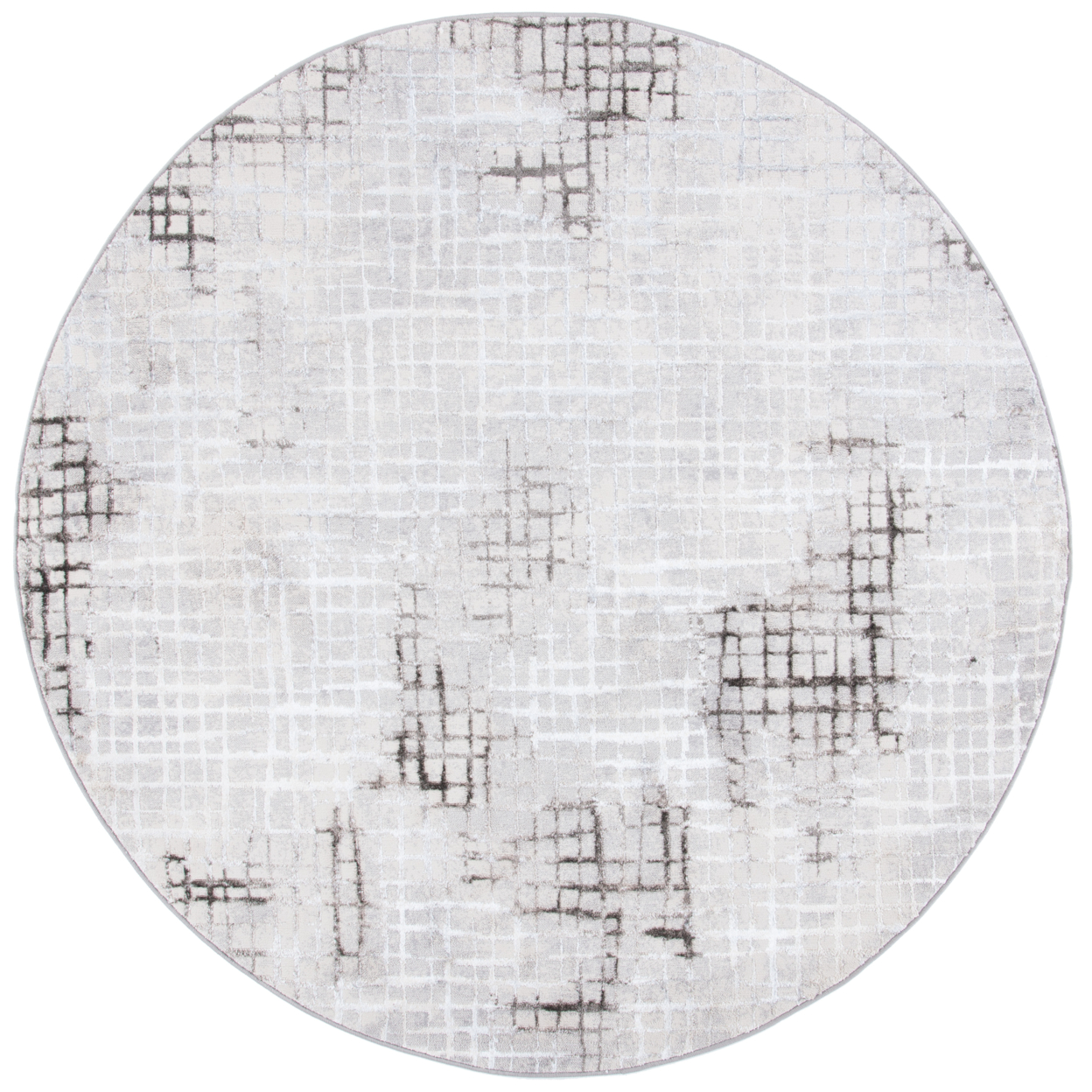 SAFAVIEH Orchard Collection ORC672G Grey / Light Grey Rug - 6-7 X 6-7 Round