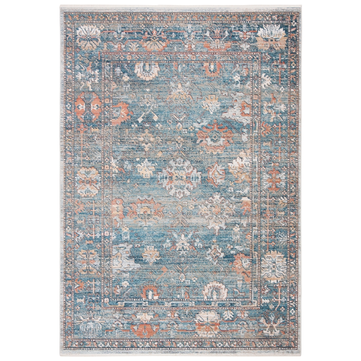 SAFAVIEH Victoria Collection VIC905M Blue / Ivory Rug - 6' X 9'