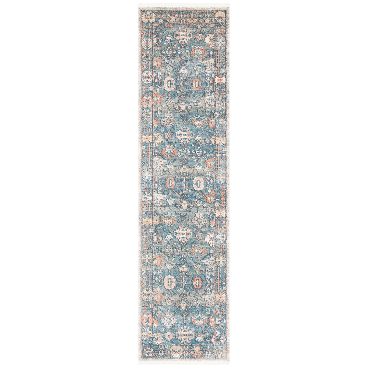 SAFAVIEH Victoria Collection VIC905M Blue / Ivory Rug - 2-2 X 8