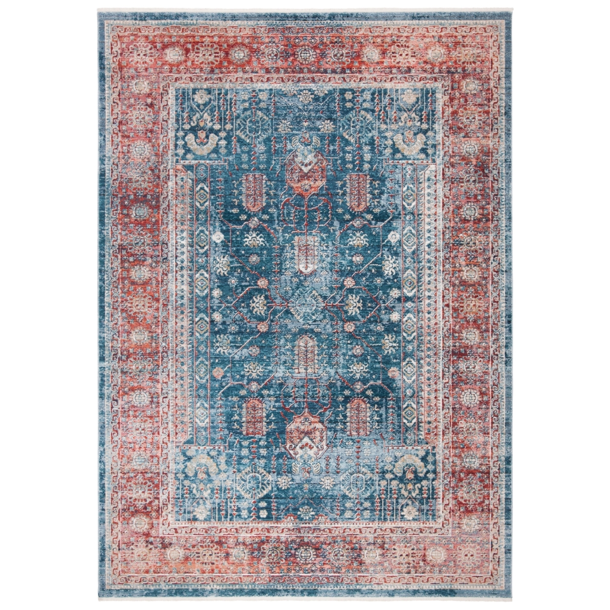 SAFAVIEH Victoria Collection VIC997M Navy / Red Rug - 8 X 10