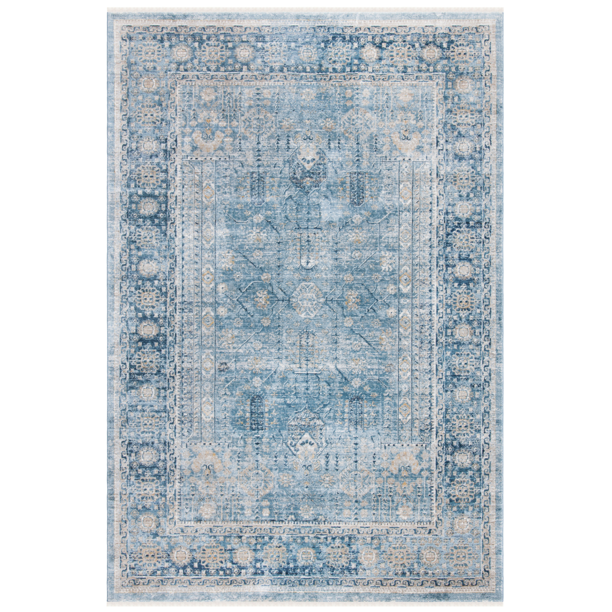 SAFAVIEH Victoria Collection VIC997N Blue / Ivory Rug - 4 X 6