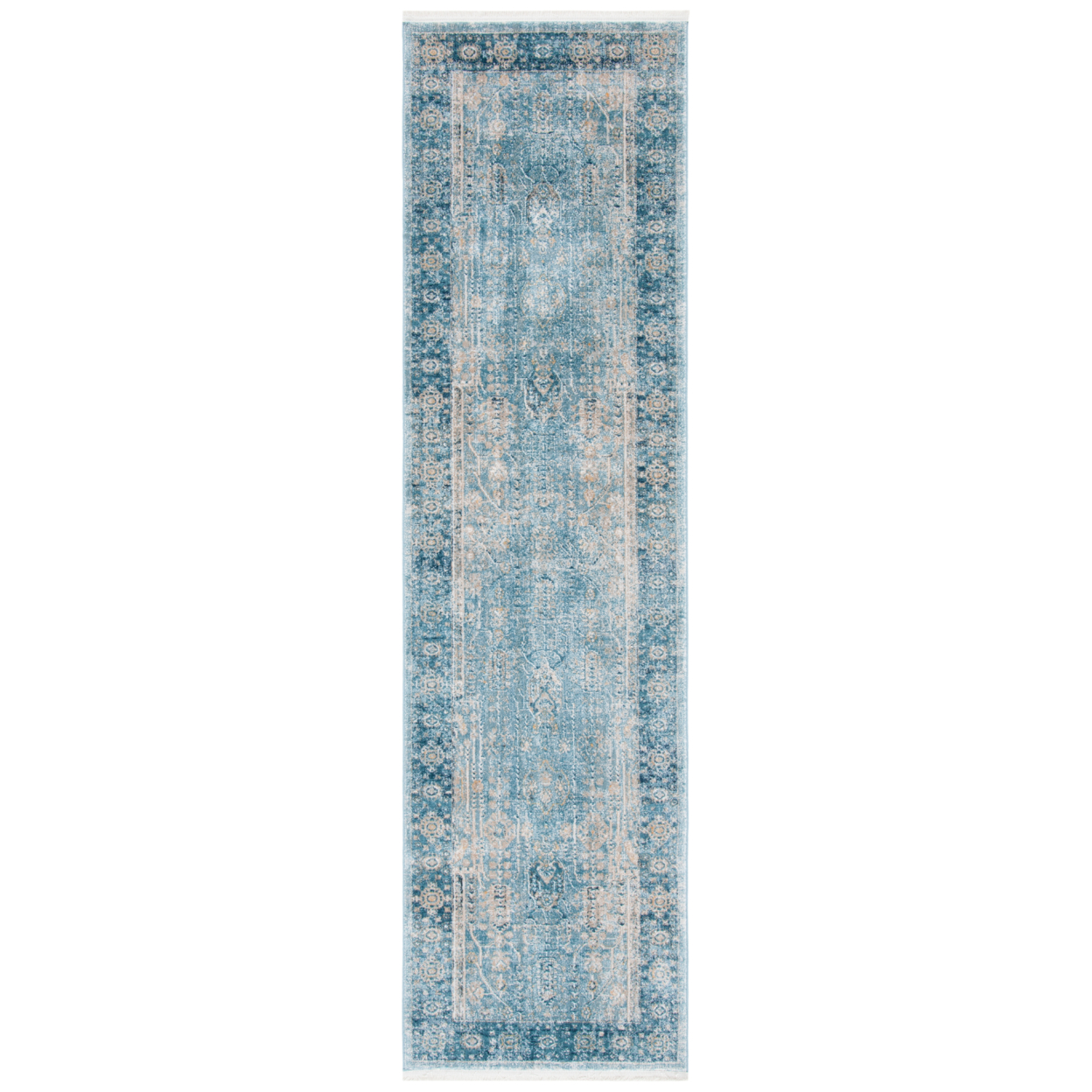SAFAVIEH Victoria Collection VIC997N Blue / Ivory Rug - 5 X 8