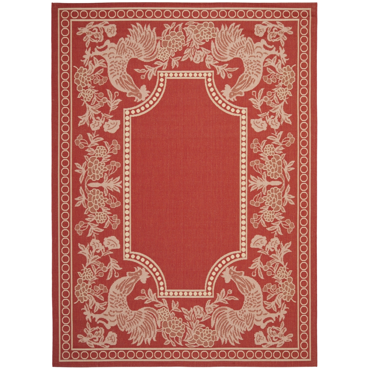 SAFAVIEH Outdoor CY3305-3707 Courtyard Red / Natural Rug - 8' X 11'