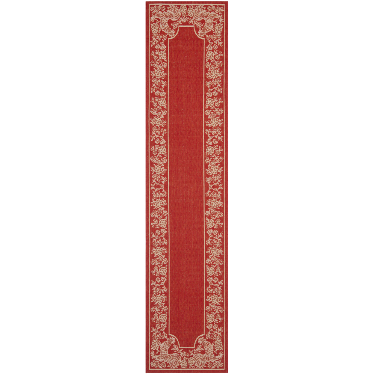 SAFAVIEH Outdoor CY3305-3707 Courtyard Red / Natural Rug - 2' 3 X 10'