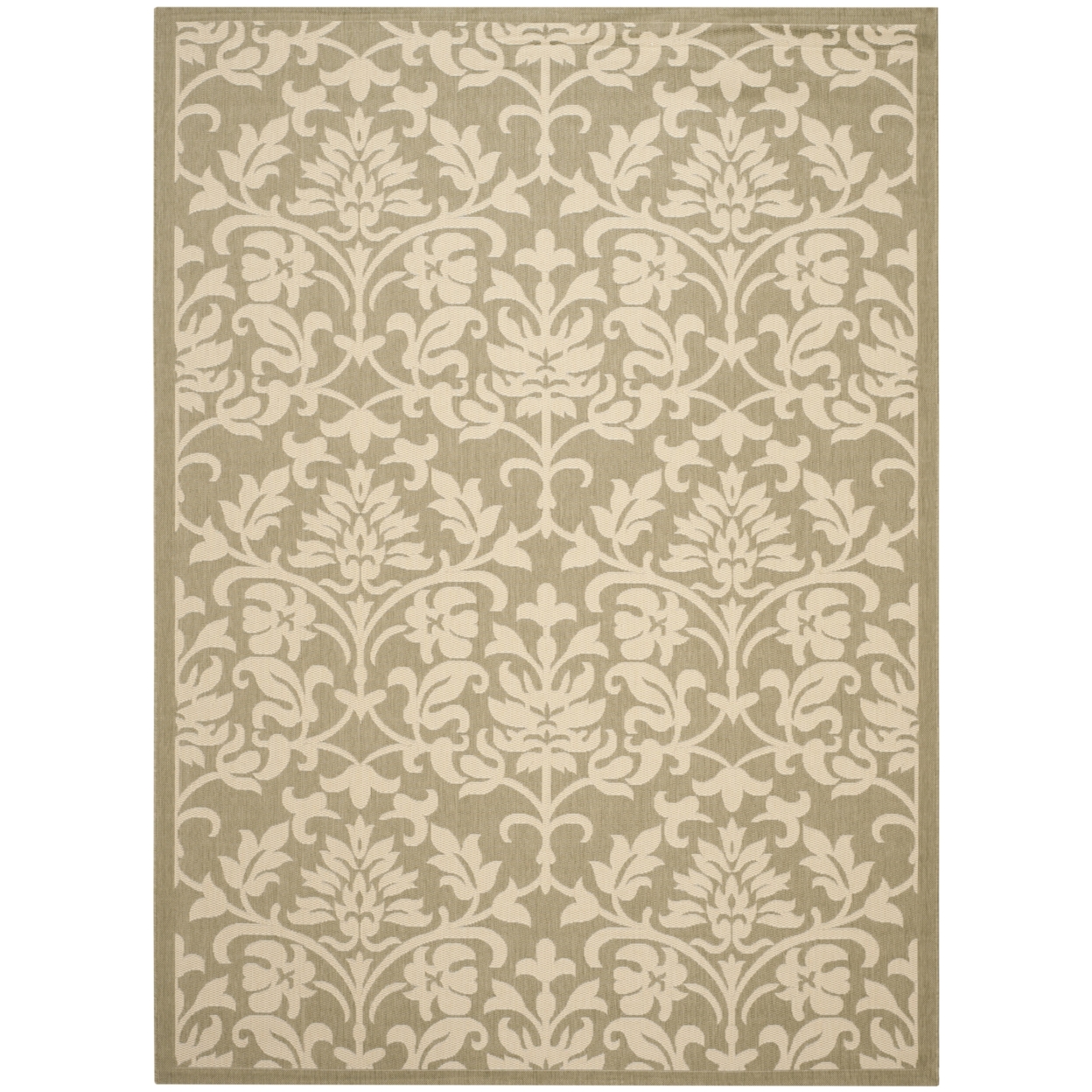 SAFAVIEH Outdoor CY3416-1E06 Courtyard Olive / Natural Rug - 5' 3 X 7' 7