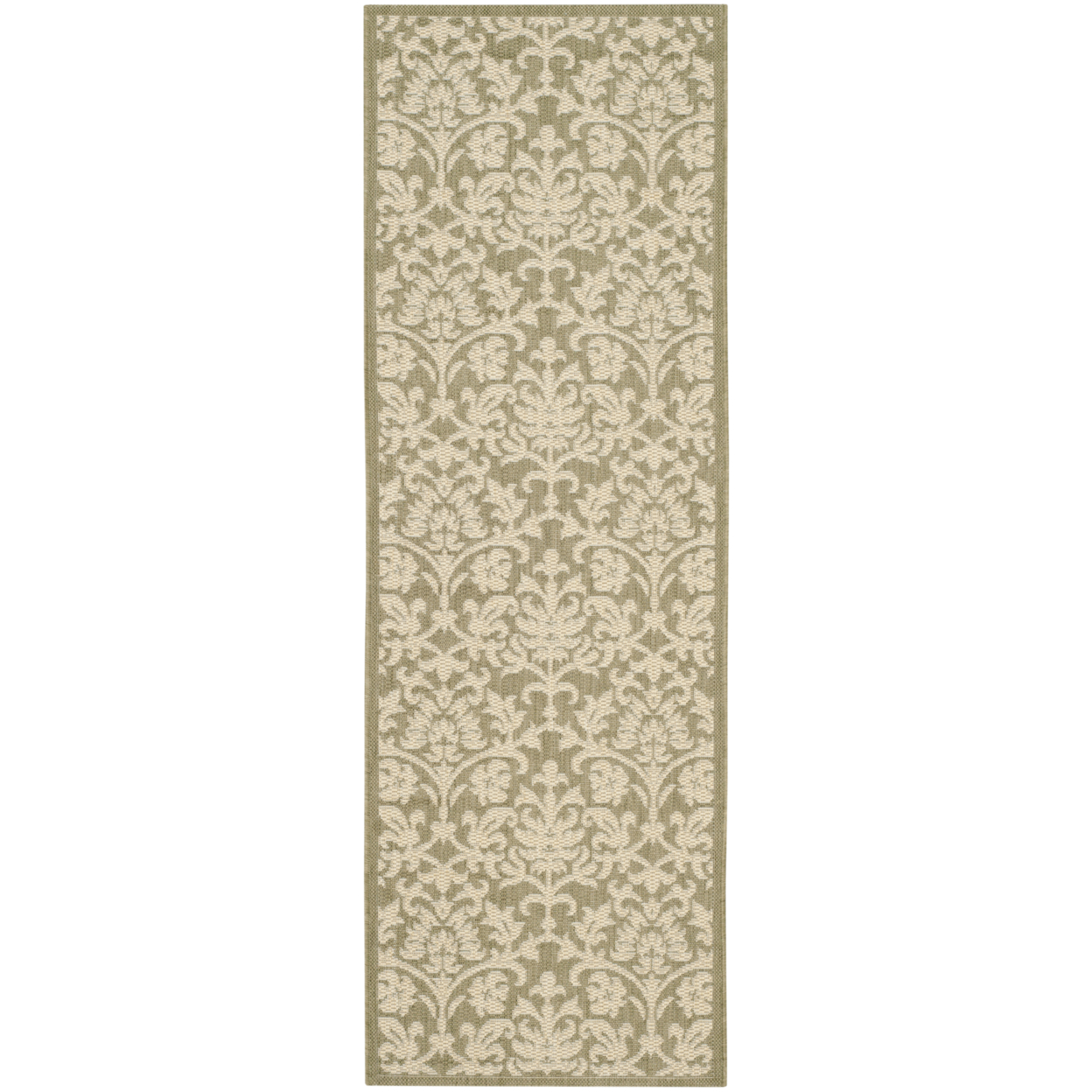 SAFAVIEH Outdoor CY3416-1E06 Courtyard Olive / Natural Rug - 2' 3 X 6' 7