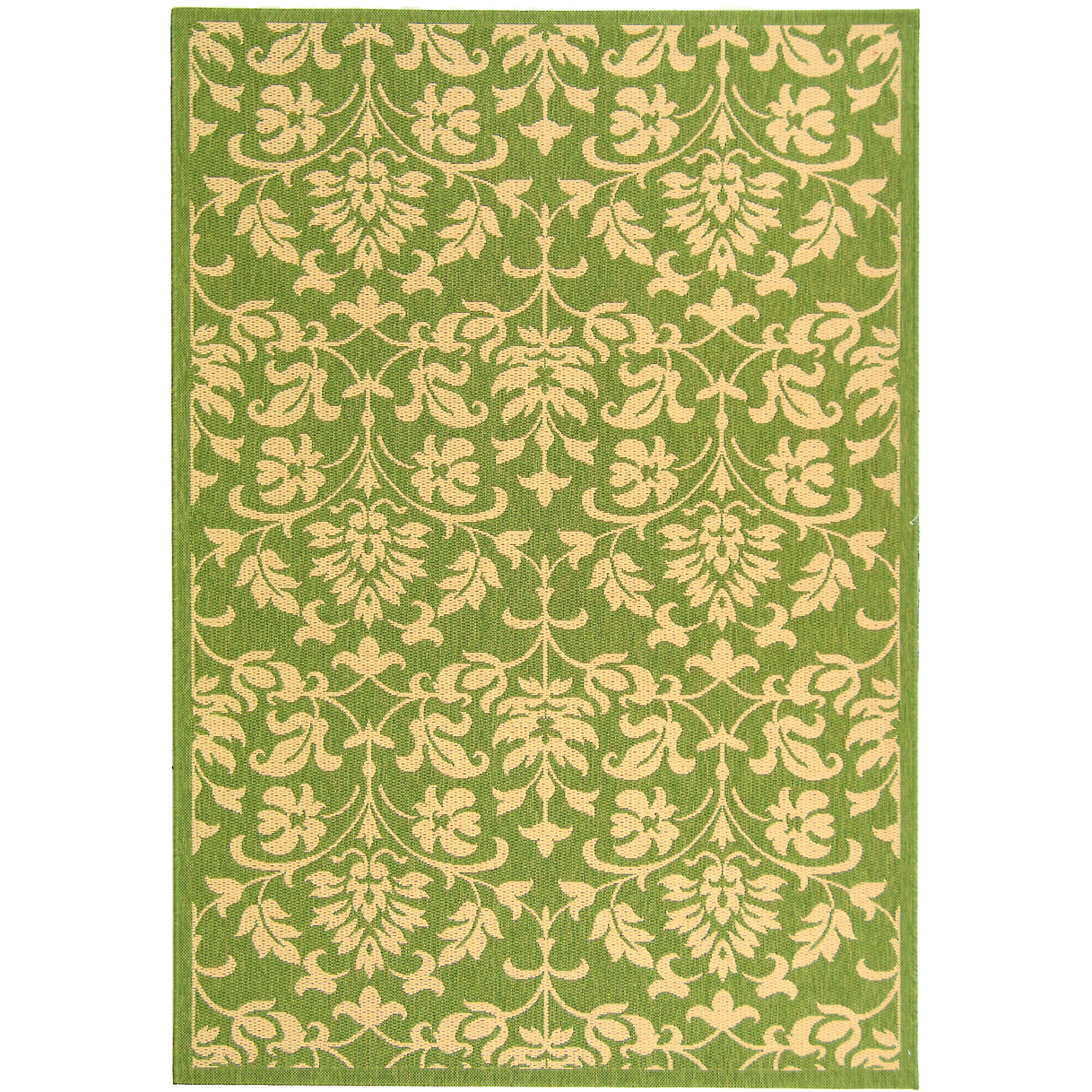 SAFAVIEH Outdoor CY3416-1E06 Courtyard Olive / Natural Rug - 5' 3 X 7' 7